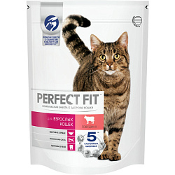 Perfect Fit Adult корм сухой для кошек с говядиной 650гр
