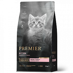Premier Cat Kitten корм сухой для котят и кормящих или беременных кошек свежее мясо индейки 2кг