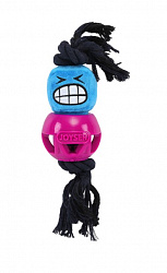 Игрушка для собак JOYSER Cageball Funhead Jack с резиновым мячом и пищалкой М розовый 37см