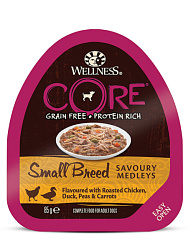 Wellness Core Savoury Medleys консервы для собак мелких пород с курицей, уткой, горошком и морковью 85гр Wellness Core Savoury Medleys консервы для собак мелких пород с курицей, уткой, горошком и морковью 85гр