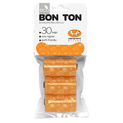 Пакеты United Pets "Refill" для набора "BON TON" 3 рулона по 10пак.оранжевые
