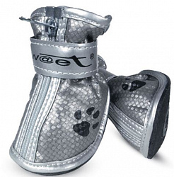 Ботинки для собак серебряные с "лапками", 55*45*55мм YXS082-4 Triol	