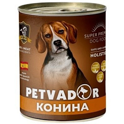 Petvador консервы для собак всех стадий жизни Конина с тыквой и льняным маслом 850гр