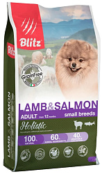 Blitz Holistic Dog Adult Small корм сухой беззерновой для собак взрослых мелких пород с ягненком и лососем 500гр