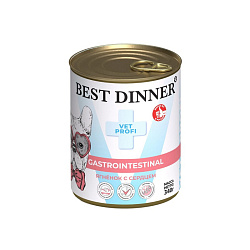 Best Dinner Vet Profi GastroIntestinal диетический влажный корм для собак с чувствительным пищеварением ягненок с сердцем 340гр Best Dinner Vet Profi GastroIntestinal диетический влажный корм для собак с чувствительным пищеварением ягненок с сердцем 340гр