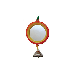 Зеркало для птиц Круг 7см с колокольчиком 4642855