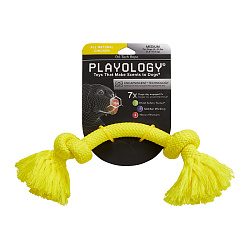 Игрушка для собак средних пород Playology жевательный канат DRI-TECH ROPE с ароматом курицы, средний, цвет жёлтый Игрушка для собак средних пород Playology жевательный канат DRI-TECH ROPE с ароматом курицы, средний, цвет жёлтый