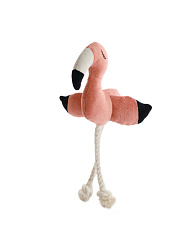 Игрушка для собак Фламинго с канатом и пищалкой , 24*13,5*6см, персиковый