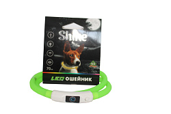 N1 Ошейник Лед USB Силиконовый 1*70см зеленый