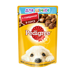 Pedigree влажный корм для щенков от 1 месяца в соусе с говядиной 85гр