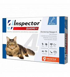 Inspector Quadro для кошек капли на холку 8-15кг (упак. 1шт) 