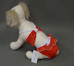 Купальник для собак Love красный XS