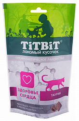 TiTBiT лакомство для кошек хрустящие подушечки с мясом индейки для здоровья сердца 60гр