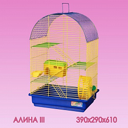 Клетка для грызунов Алина-3 большой поддон (Комплект) 39*29*61