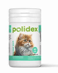 Polidex Super Wool для кошек и котят Здоровая кожа и красивая шерсть 80 таблеток