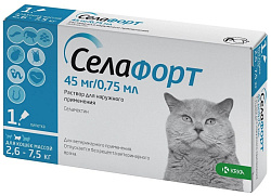Селафорт для кошек капли на холку 6% 2,6-7,5кг (1 пипетка)