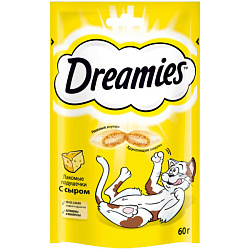 Dreamies лакомые подушечки лакомство для кошек с сыром 60гр