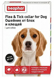 Beaphar Flea & Tick Collar Ошейник для собак черный от блох 6 мес. и клещей 6 мес 65см