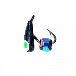 Мормышка Reflex D2,5 Хрень Черн.,Зелен.глаз+Куб хамел. 2мм 0,3гр арт.25502 