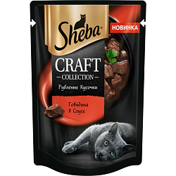 Sheba Craft Collection консервы для кошек сочные слайсы с говядиной в соусе 75гр