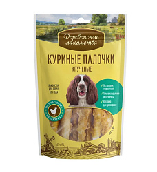 Деревенские лакомства для собак Куриные палочки крученые для всех пород 90гр