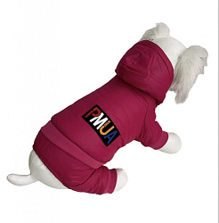 Комбинезон для собак "Пума" мех, малиновый L