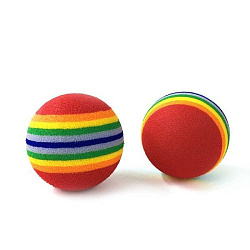 Игрушка для кошек ZooMoDa Мяч пробковый радужный 3,5см 