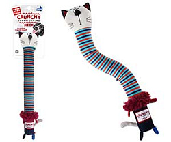 Игрушка для собак GiGwi Кот с пищалкой и хрустящей шеей 28см арт 75413