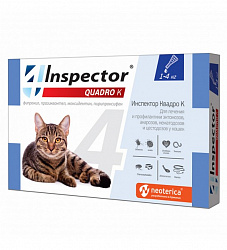 Inspector Quadro для кошек капли на холку 1-4кг