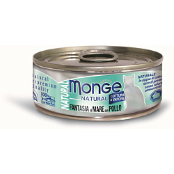 Monge Cat Natural влажный корм для кошек взрослых с курицей и морепродуктами 80гр