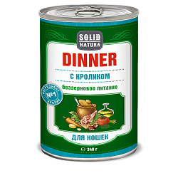 Solid Natura Dinner влажный корм для кошек с кроликом 340гр