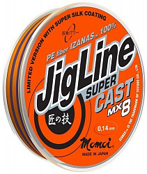 Шнур JigLine Super Cast 0,16мм 13.0кг 100м оранж./фиолетовый