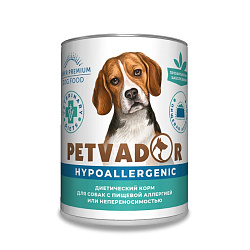 Petvador Veterinary Diets Hypoallergenic консервы для собак Профилактика пищевой аллергии 340гр