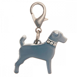 Адресник Силуэт Джек-рассел со стразами 30*25 мм 19006