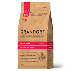 Grandorf Adult Medium & Maxi корм сухой для собак взрослых средних и крупных пород с ягненком и индейкой 1кг Grandorf Adult Medium & Maxi корм сухой для собак взрослых средних и крупных пород с ягненком и индейкой 1кг