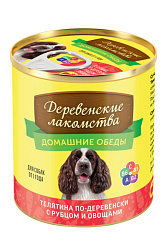 Деревенские лакомства Домашние обеды влажный корм для собак взрослых телятина по-деревенски с рубцом и овощами 240гр Деревенские лакомства Домашние обеды влажный корм для собак взрослых телятина по-деревенски с рубцом и овощами 240гр
