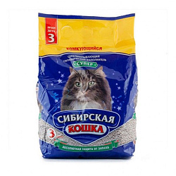 Сибирская Кошка Супер Комкующийся наполнитель 3л