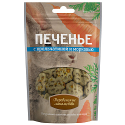 Деревенские лакомства для собак печенье с крольчатиной и морковью для всех пород 100гр