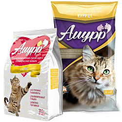 Амурр корм сухой для кошек курица 350гр