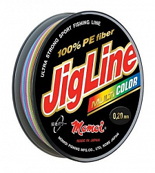 Шнур JigLine Multicolor 0,18мм 14,0кг 100м 5цветов