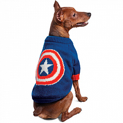 Свитер для собак Капитан Америка, размер M 30см