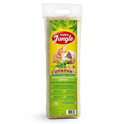 Happy Jungle Опилки для грызунов Зеленое яблоко 20л