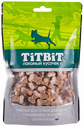 TiTBiT Лакомство для собак косточки мясные с индейкой и творогом 012901