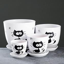 Набор горшков цветочных 4шт День 400мл/1л/2,5л/5л 9459185