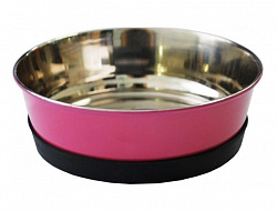 Миска металлическая Уют 260мл утяжеленная металл/пластик, АМц100