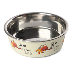 Миска для животных металлическая на резинке "Сосиска дружбы" 150мл СОЮЗМУЛЬТФИЛЬМ Triol