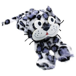 Игрушка для собак GoSi Дразнилка Пятнистый серый кот с ручкой 8143