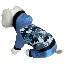 Комбинезон для собак "Arctic Nice" LUX  мех голубой перламутровый камуфляж размер XL PetFashion