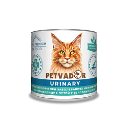 Petvador Veterinary Diets Urinary диетический влажный корм для кошек при заболеваниях нижних отделов мочевыводящих путей 240гр