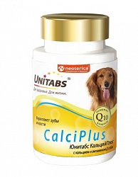 Unitabs CalciPlus с Q10 для собак с кальцием и фосфором 100 таблеток